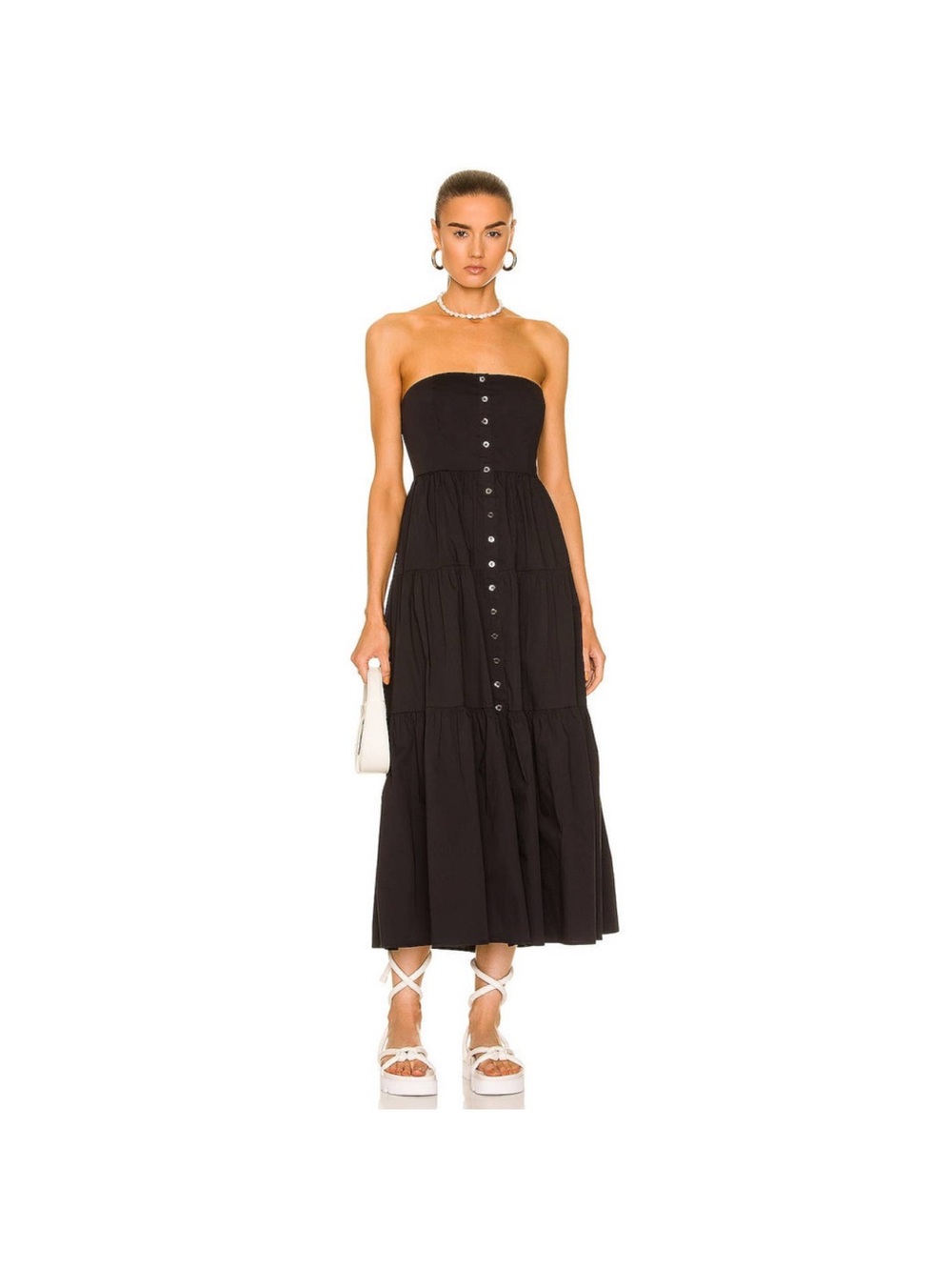 STAUD Elroy Dress - Black - Size Medium - BNWT
